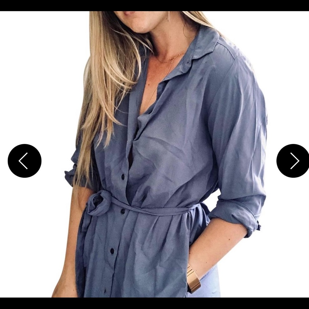 Uniqlo periwinkle wrap dress